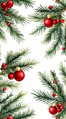 Watercolor christmas illustrations. seamless pattern. christmas wallpaper. Ultra realistic. Photorealistic
