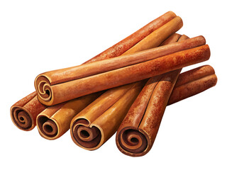 cinnamon sticks on transparent background