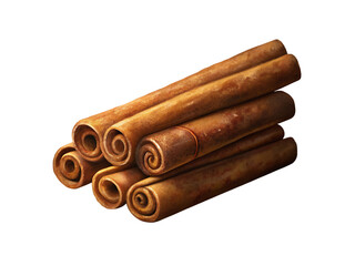 cinnamon sticks on transparent background
