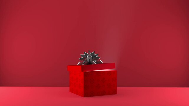 open gift box with light effect as template - 3d rendering 4k
