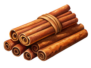 cinnamon sticks on transparent background