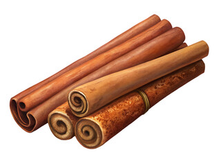 cinnamon sticks on transparent background