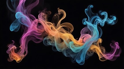 Colorful Smoke Art on a Black Background