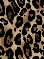 Seamless animal background. Leopard illustrations.