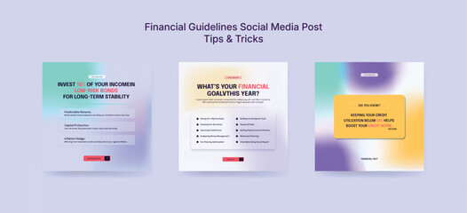 Colorful Online Financial Course Social Media Post Template, Financial Banner Design for Financial Advice Platforms