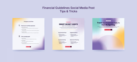 Colorful Online Financial Course Social Media Post Template, Financial Banner Design for Financial Advice Platforms