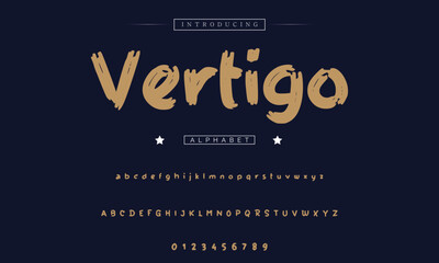 Stylish painted by a brush uppercase vector letters