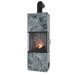 Modern Soapstone Fireplace Stove isolated