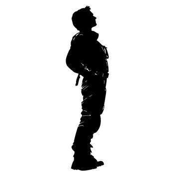 recommend clip art: Man silhouette looking up, hopeful pose.