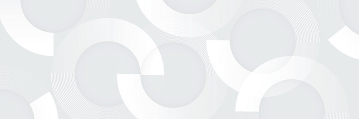 Abstract white glowing geometric lines on gray background. Modern shiny blue circle lines pattern. Futuristic technology concept. Suit for cover, poster,