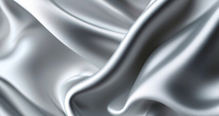 Fototapeta premium Smooth Elegant Silver Silk Satin Fabric Background