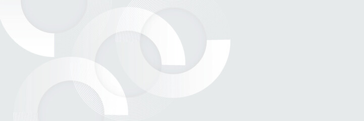 Abstract white glowing geometric lines on gray background. Modern shiny blue circle lines pattern. Futuristic technology concept. Suit for cover, poster,