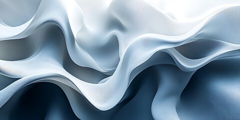 Fototapeta premium Abstract blue and white wavy texture background.