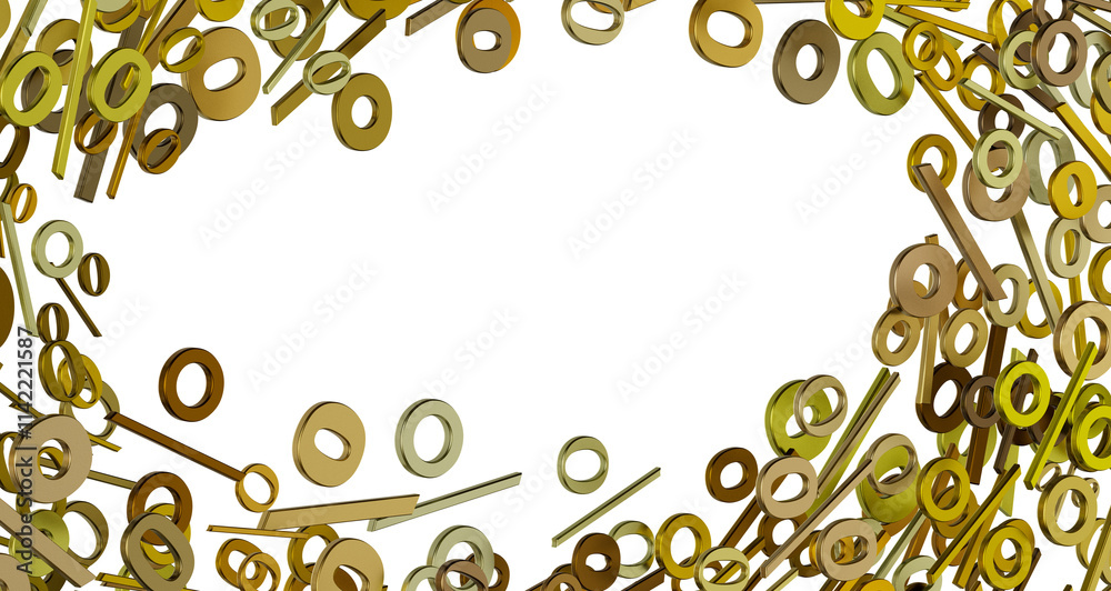Aufkleber 3d sales icons floating in the air 3d rendering