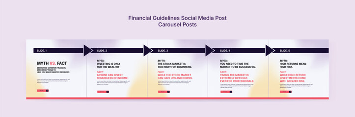Colorful Online Financial Course Social Media Post Template, Financial Banner Design for Financial Advice Platforms