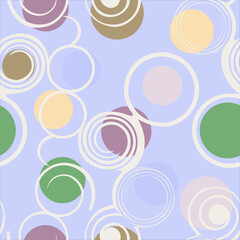 Vector - Colorful circles and lines seamless pattern.