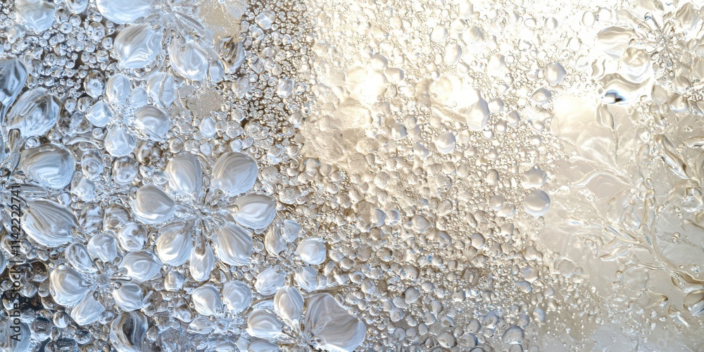 Poster window with a frosty surface