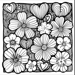 Adult colouring book page	
