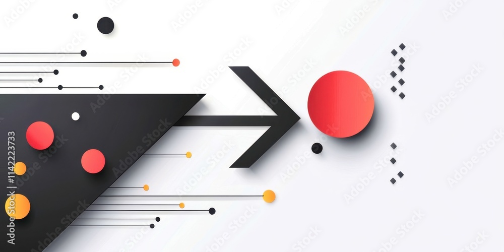 Poster red circle with a black arrow pointing to it