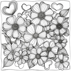 Adult colouring book page	
