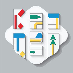 arrow icon symbols set colorful art illustration