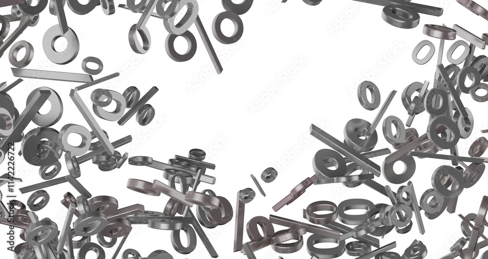 Aufkleber 3d Sales icons floating in the air 3D rendering