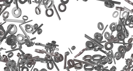 3d Sales icons floating in the air 3D rendering