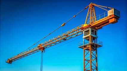 Small Crane Boom Blue Sky - Eye Level Construction Equipment Photo