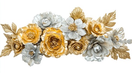 Elegant Gold and Silver Floral Arrangement for Home Decor