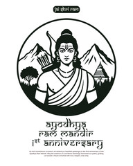 Ayodhya Ram Mandir Jay Shree Ram with lord rama Social media Post Template Banner