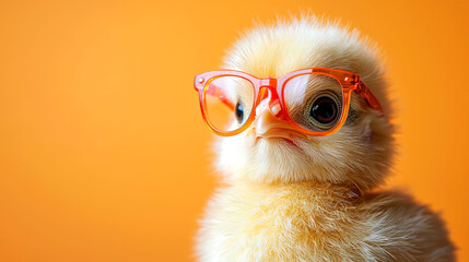 Cute chick wearing glasses.