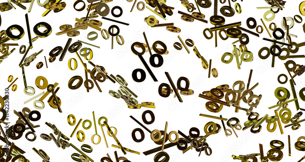Poster 3d Sales icons floating in the air 3D rendering