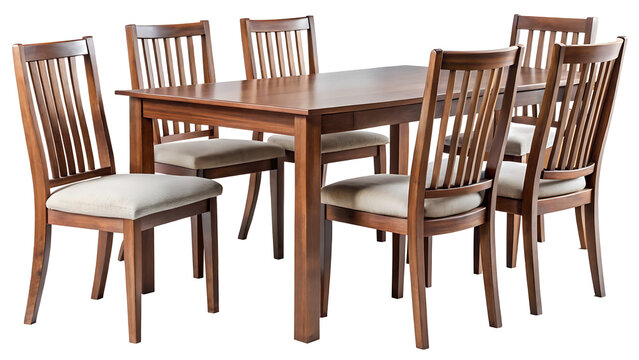 dinning furniture set chair table room isolated on a white background PNG.AI GENERATED