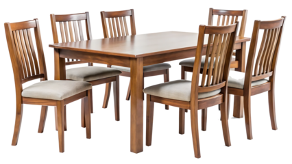 dinning furniture set chair table room isolated on a white background PNG.AI GENERATED