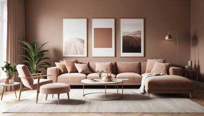 interior design with Pantone 2025 Colour of the Year Mocha Mousse