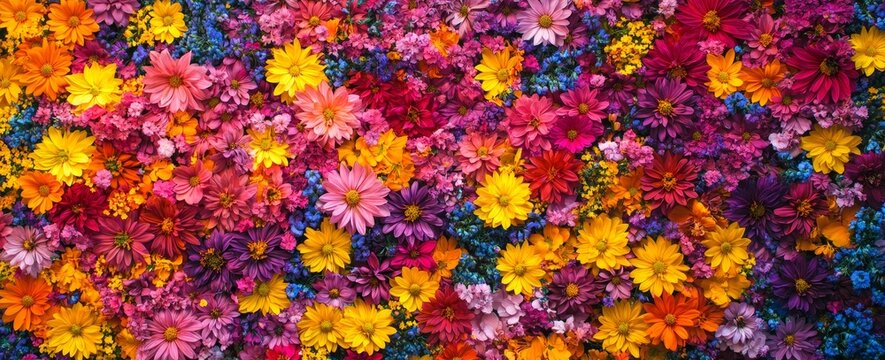 Vibrant multicolored flower background. (1)