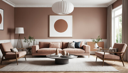 Modern interior design with Pantone 2025 Colour of the Year Mocha Mousse