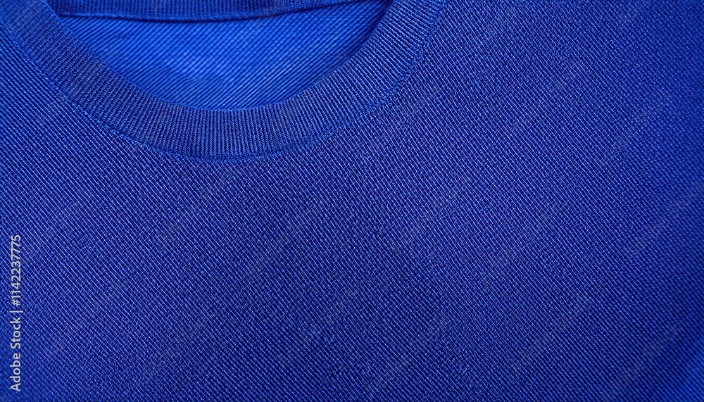 Poster high resolution close-up of blue woven fabric texture. detailed textile material pattern for design 