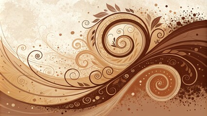 abstract indian or hindu theme brown background with circles and art