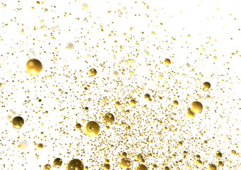 Cascading Splendor: Striking 3D Illustration Showcasing a Dazzling gold Confetti Display