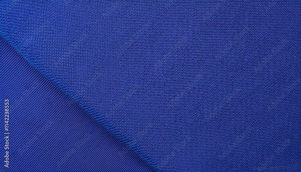Poster high resolution close-up of blue woven fabric texture. detailed textile material pattern for design 