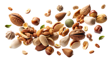 beans and nuts isolated on white background PNG.AI GENERATED