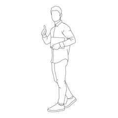 Obraz premium Business Man Line Art vector design. Business Man outline illustration design.