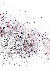 confetti - USA banner mockup with confetti confetti in American national colors. USA Presidents Day, American Labor day, Memorial Day, US election concept.