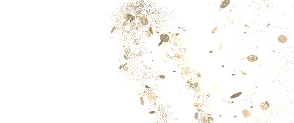Fototapeta premium Euphoric Eruption: Magnificent 3D Illustration Showcasing Bursting gold Confetti