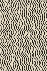 Fototapeta premium Wavy line pattern in monochromatic shades with black and beige