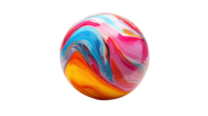 Colorful beach ball, transparent background