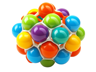 Colorful Abstract  D Sphere Cluster  Bright Shiny Balls