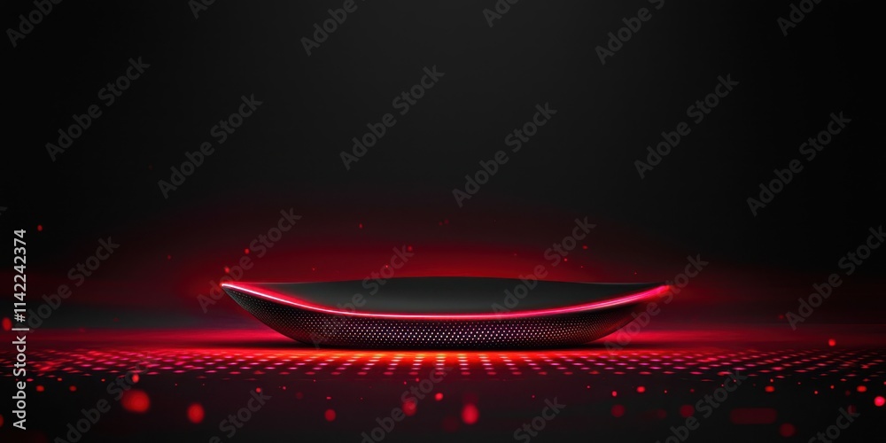 Poster Red object is on a black background