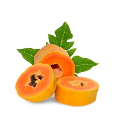 papaya isolated on white background